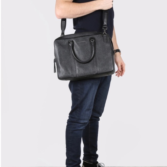 Burberry Calf Grain Leather Newburg Unisex Briefcase Messenger Bag - Picture 6 of 12